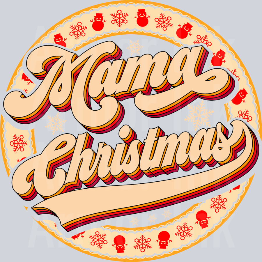 Mama Christmas DTF transfer