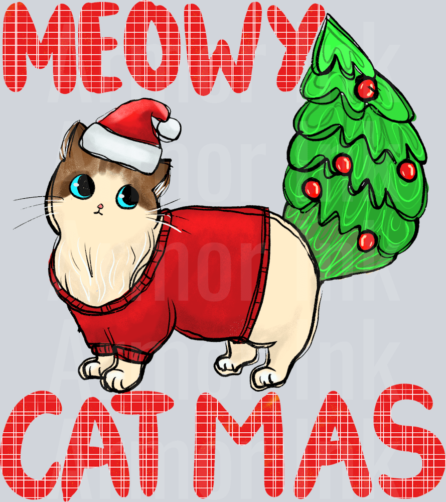 Meowy Catmas DTF transfer