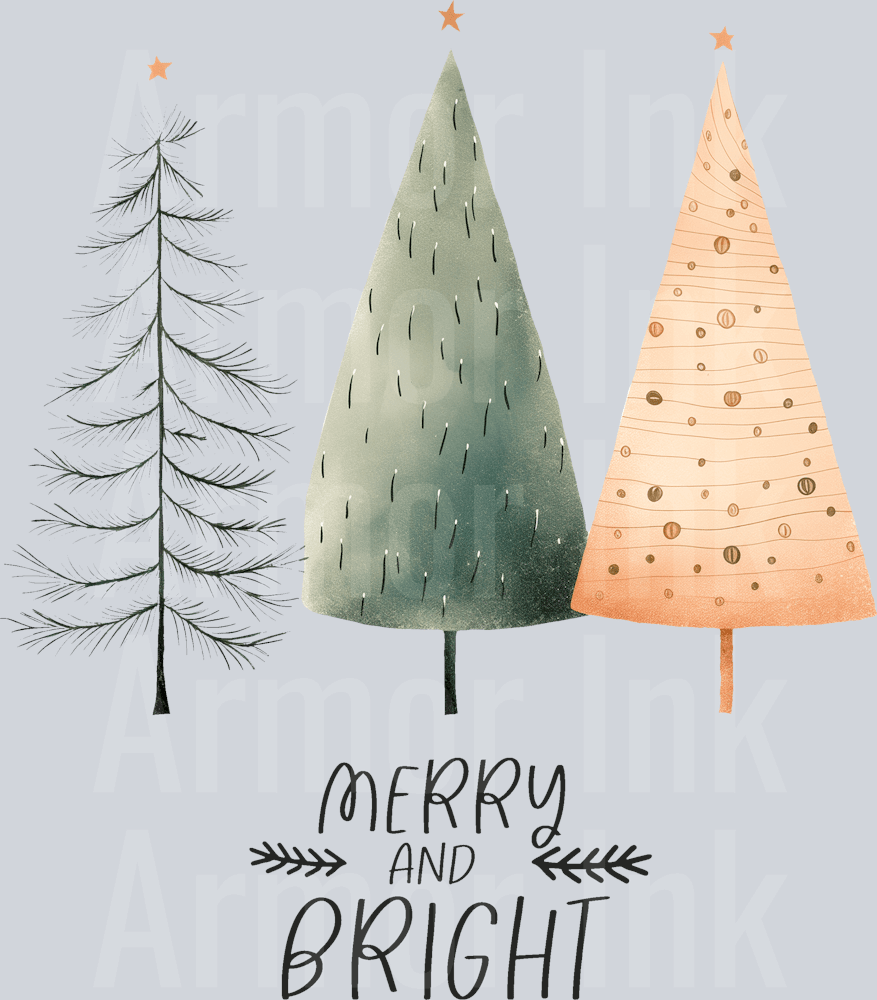 Merry and Bright DTF transfer