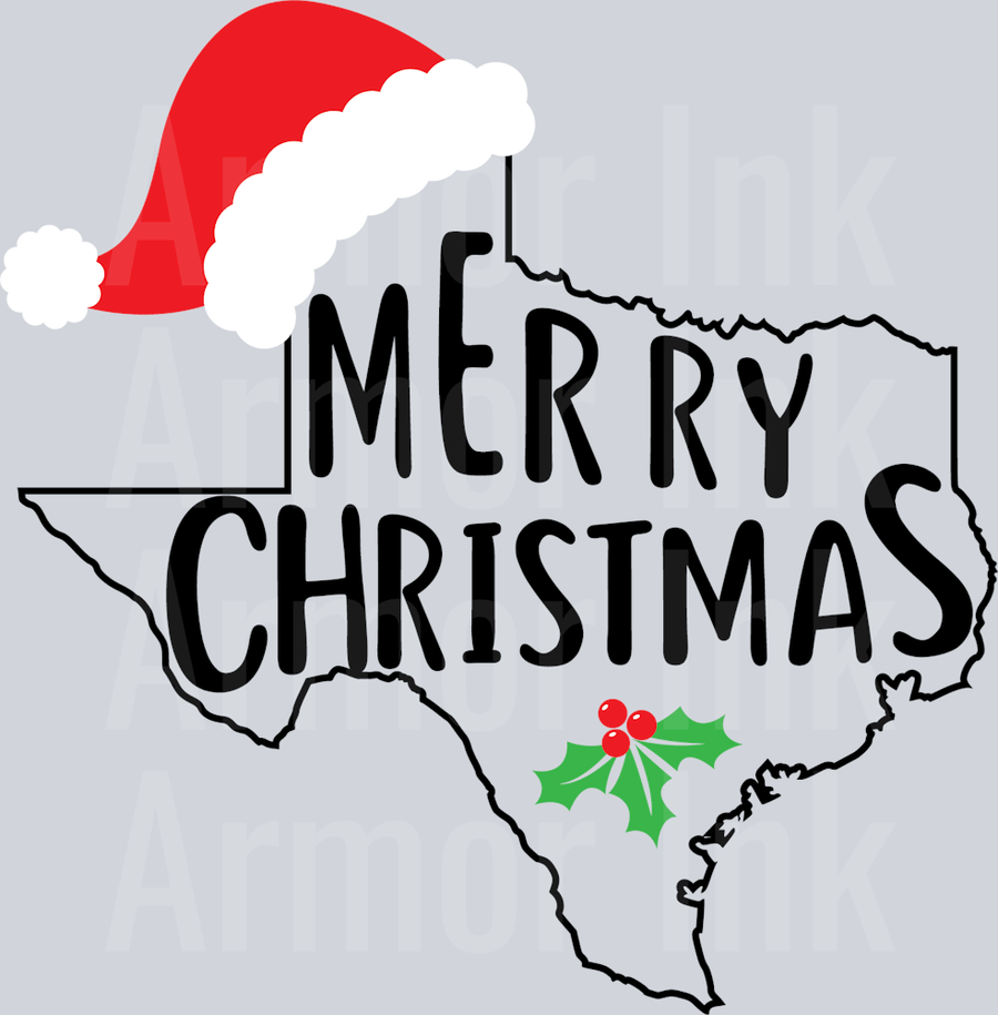Merry Chrismas Texas DTF transfer