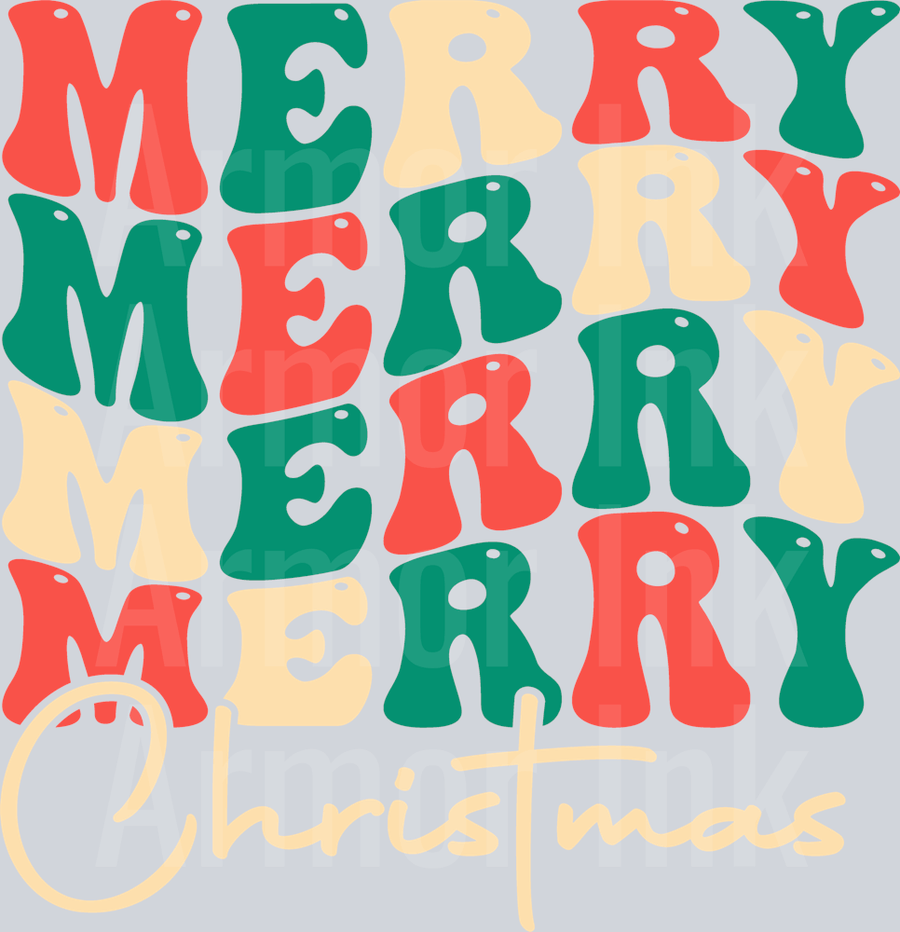MERRY CHRISTMAS DTF transfer