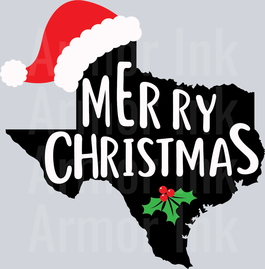 Merry Christmas Texas DTF transfer