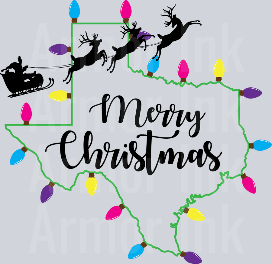 Merry Christmas White DTF transfer