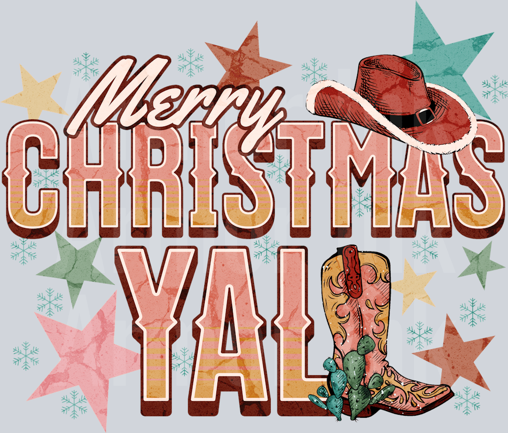 Merry Christmas Yall Cowgirl