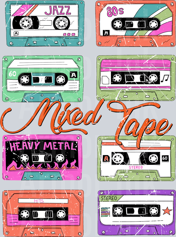 Mixed Tape DTF transfer