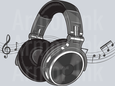 Music Headphones DTF transfer