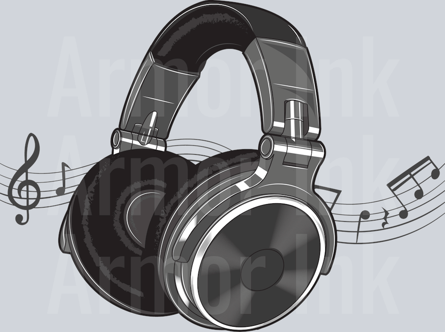 Music Headphones DTF transfer