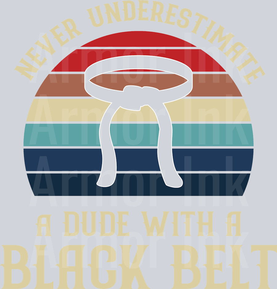 Never Underestimate A Dude With A Black Belt DTF transfer