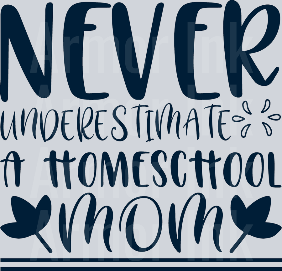 Never Underestimate A Homeschool Mom DTF transfer