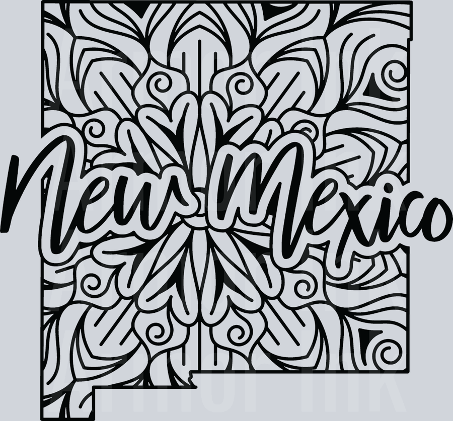 New Mexico Black DTF transfer