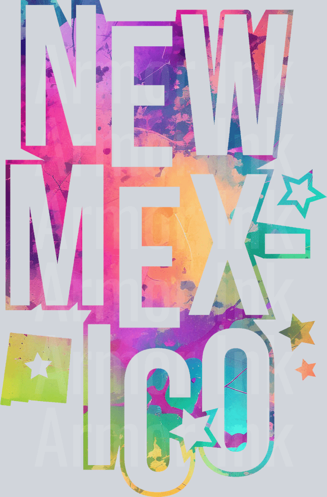 New Mexico Bold Colorsplash DTF transfer