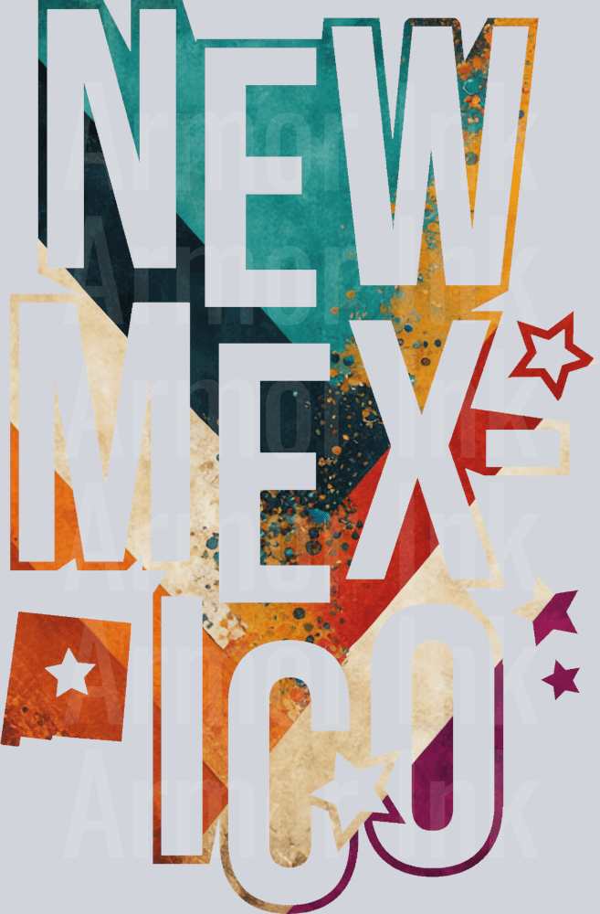 New Mexico Bold Colorsplash DTF transfer