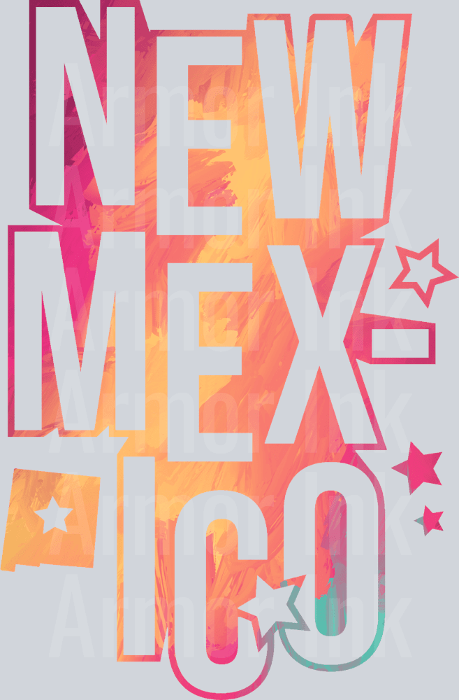 New Mexico Bold Colorsplash DTF transfer