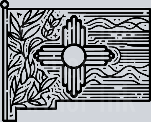 New Mexico Flag Black