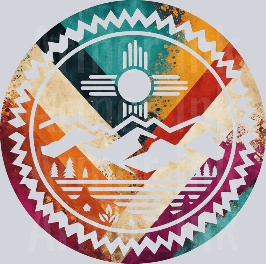 New Mexico Round Colorsplash DTF transfer