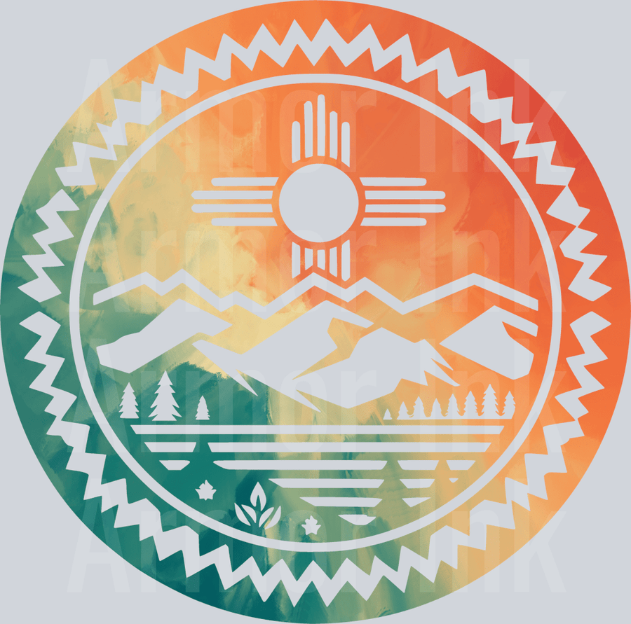New Mexico Round Colorsplash DTF transfer
