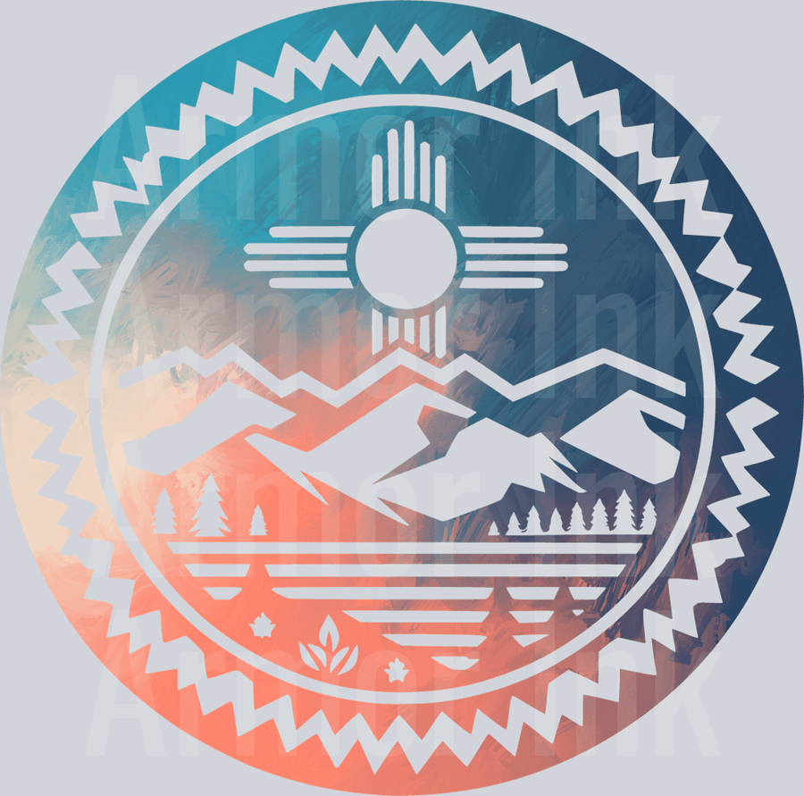 New Mexico Round Colorsplash DTF transfer