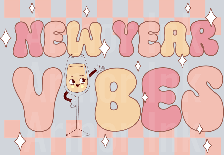 New Year Vibes DTF transfer