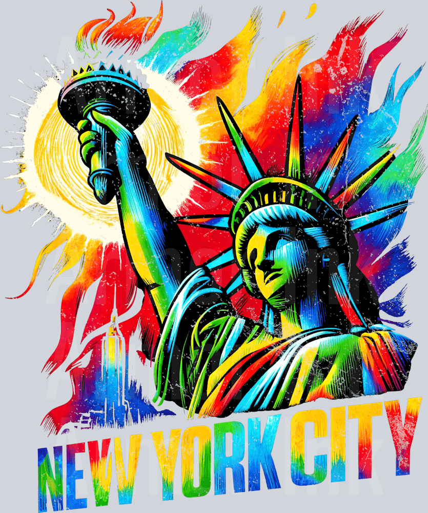 New York City Tie Dye DTF transfer