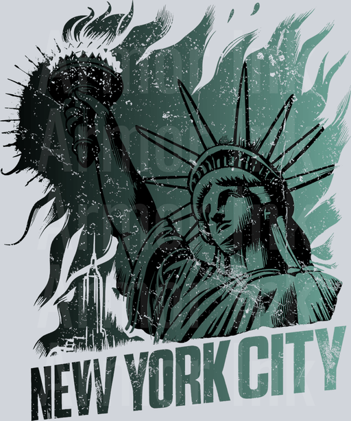 New York City Tie Dye Oxidized Copper Distressed