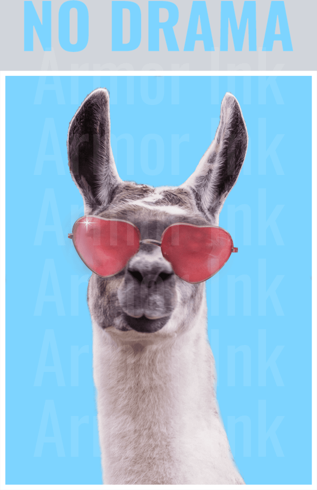 No Drama Llama DTF transfer