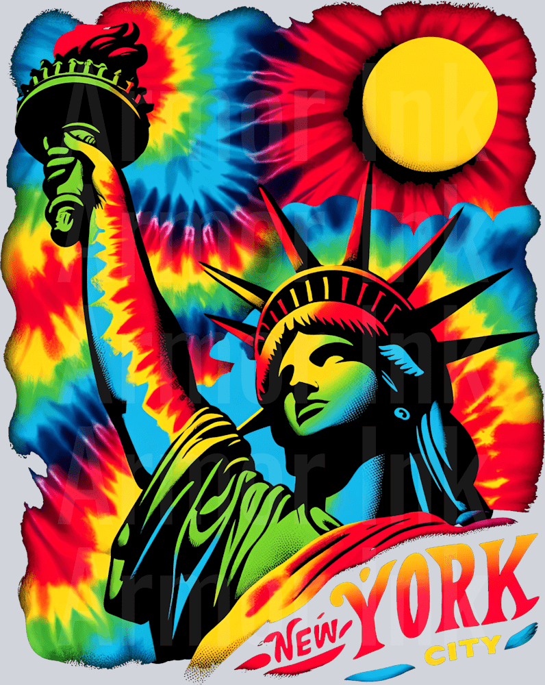 NYC Tie Dye DTF transfer