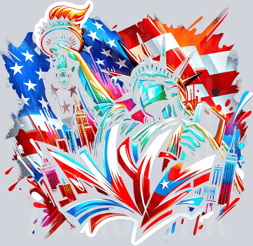 NYC Tie Dye Patriotic Blackout