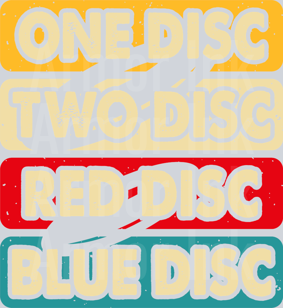 One Disc Two Disc Red Disc Blue Disc DTF Transfer | Ready-To-Press