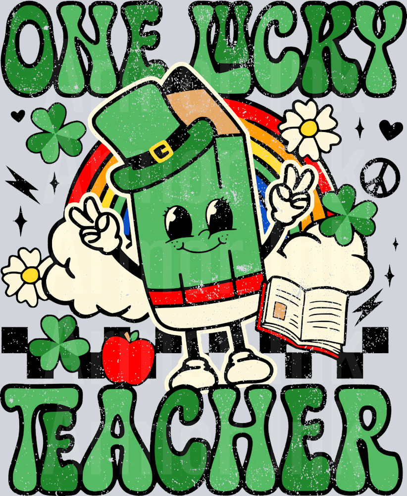 One Lucky Teacher DTF transfer