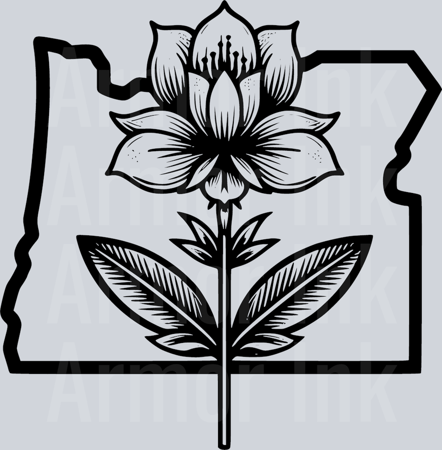 Oregon Flower DTF transfer