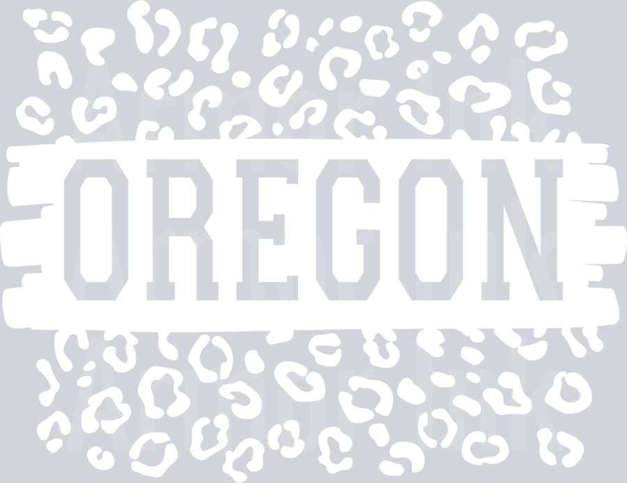 Oregon Leopard White DTF transfer
