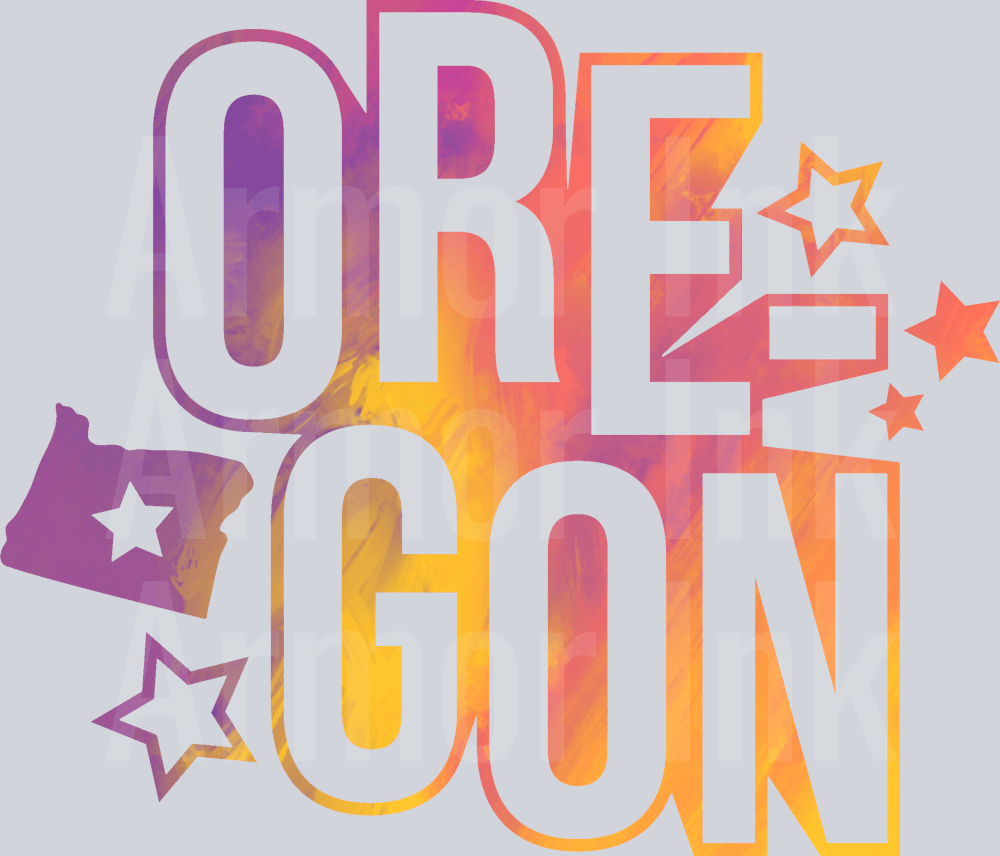 Oregon Star Color Splash DTF Transfer | Ready-To-Press