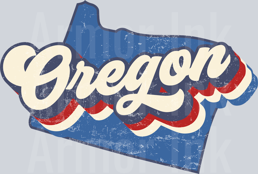 Oregon Text DTF transfer
