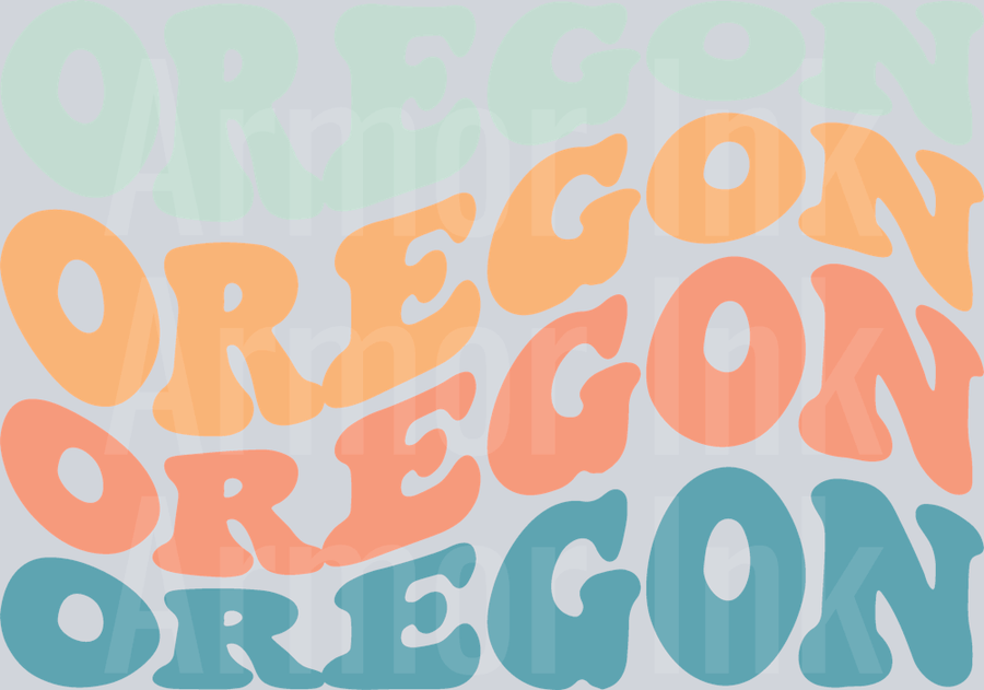 Oregon Text DTF transfer