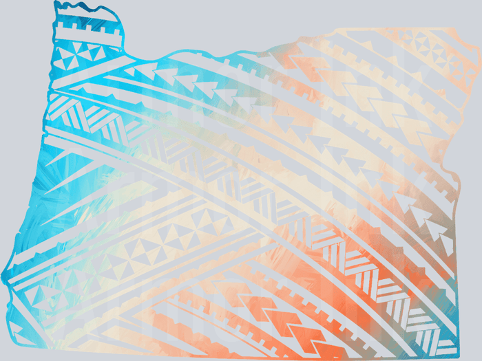 Oregon Tribal Color Splash Blue Peach DTF Transfer – Ready to Press ...