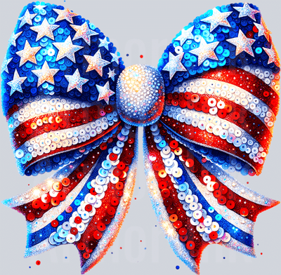 Patriotic Coquette Bow DTF transfer