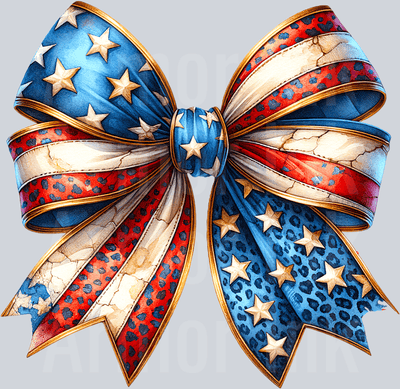 Patriotic Coquette Bow DTF transfer