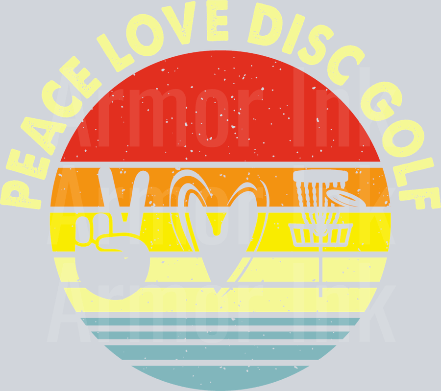 Peace Love Disc Golf DTF transfer