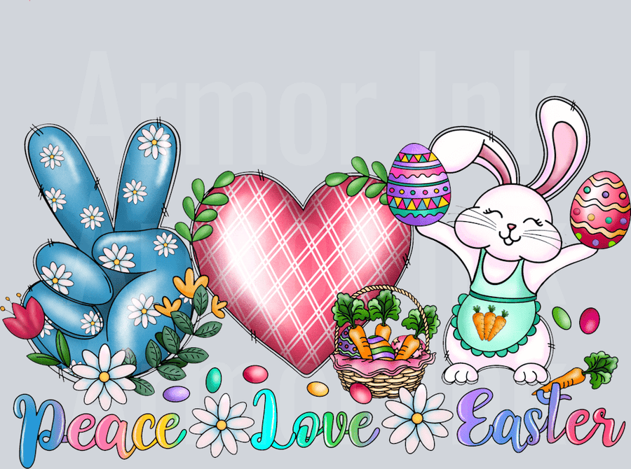 Peace Love Easter DTF transfer