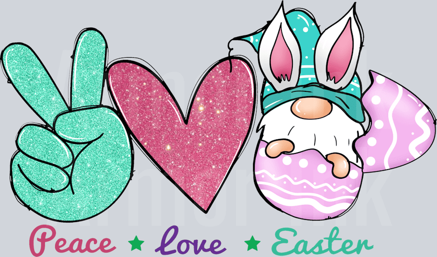 Peace Love Easter DTF transfer