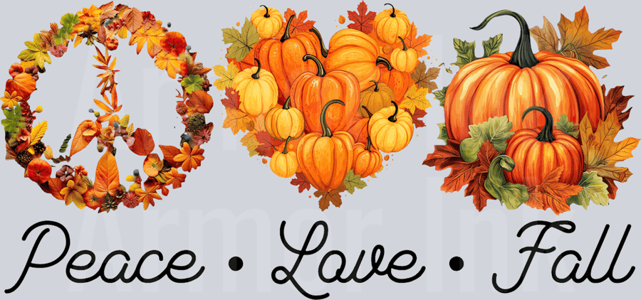 Peace Love Fall DTF transfer