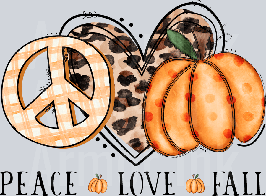 Peace Love Fall DTF transfer