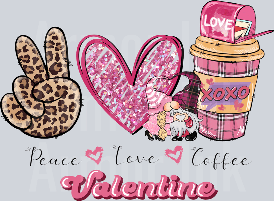 Peave Love Coffee Valentine DTF transfer