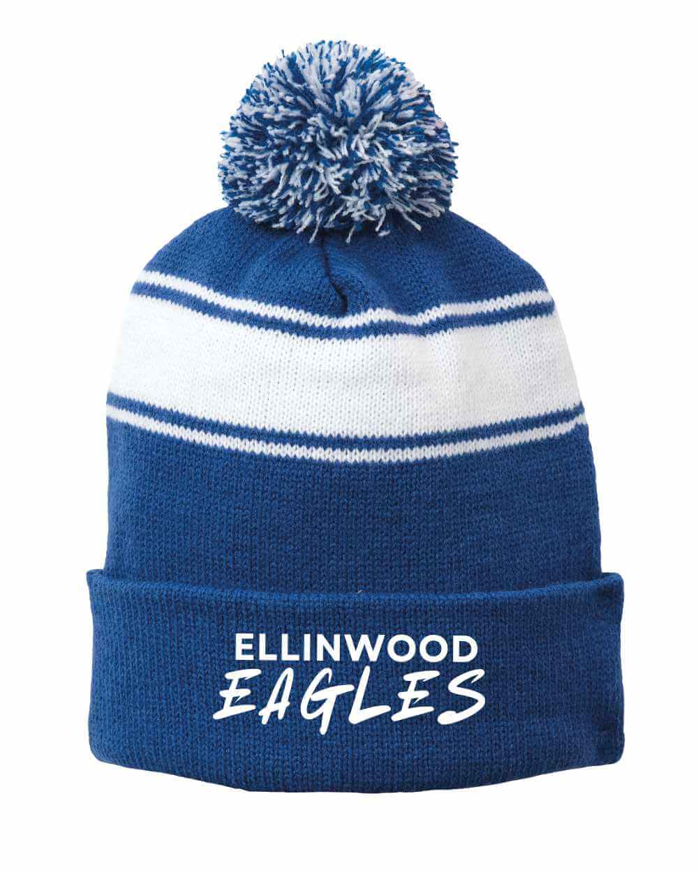 Ellinwood Eagles pom pom beanie