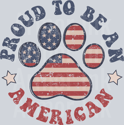 Proud To Be An American Paw DTF transfer