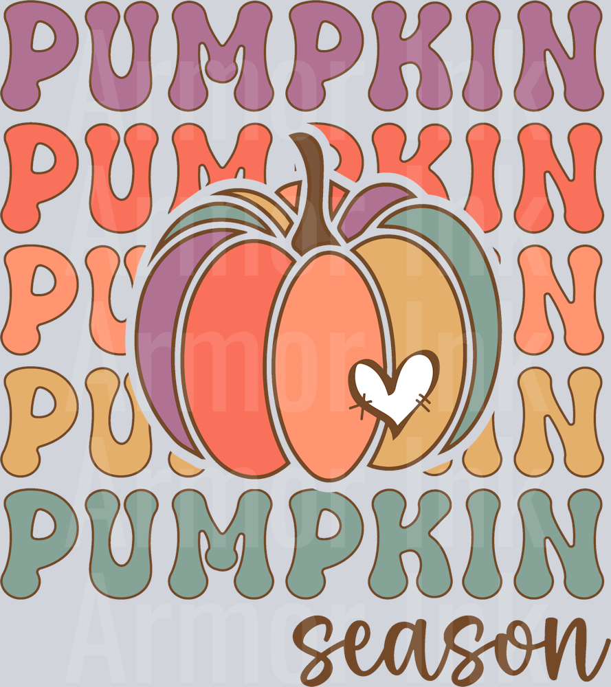 Pumpkin Season Colorful DTF transfer