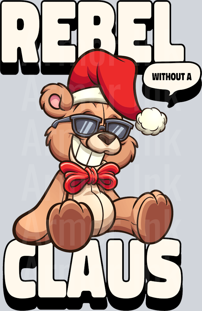 Rebel Without A Claus DTF transfer