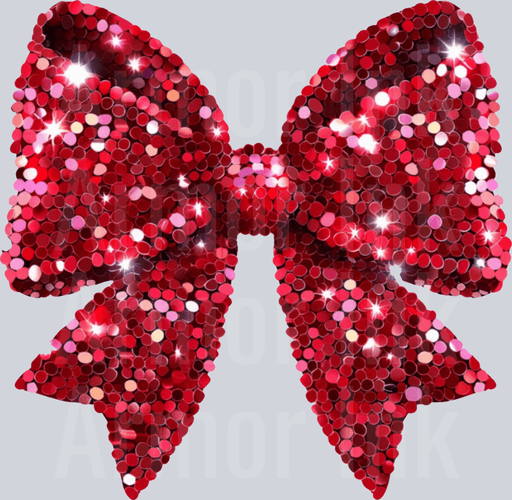 Red Glitter Coquette Bow