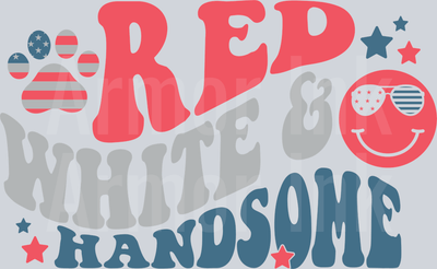 Red White & Handsome DTF transfer