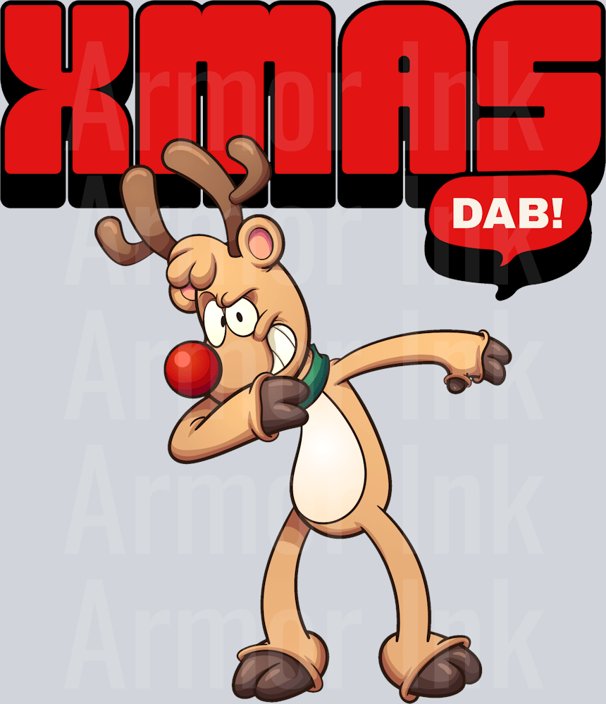Reindeer Xmas Dab DTF transfer
